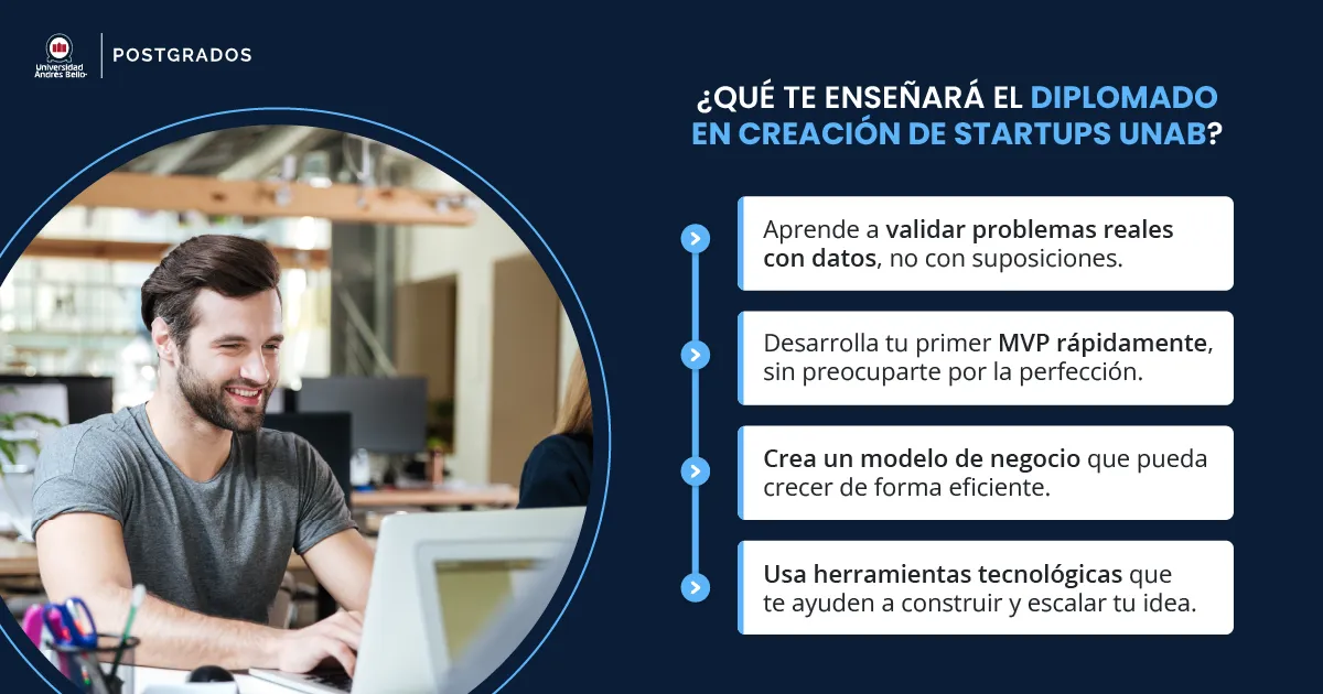  ¿Qué te enseñará el diplomado en creación de startups UNAB?