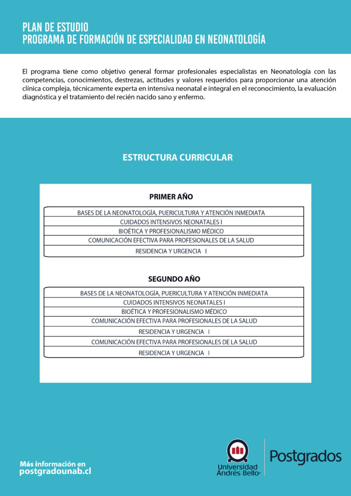 plan de estudio, programa de formacion de especialista en neonatologia