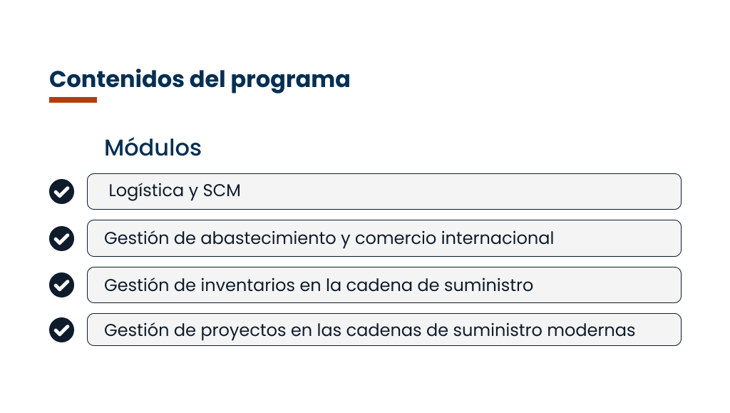 Plan de Estudios Modalidad Banner Diplomado en Dirección en Supply Chain Management y Abastecimiento
