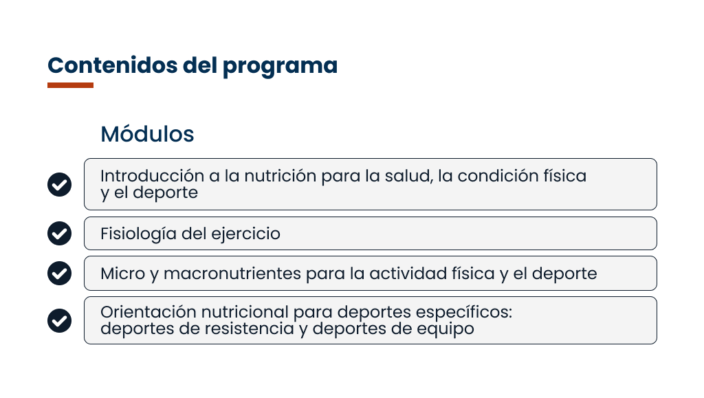 Diplomado en Nutrición Aplicada a la Actividad Física y el Deporte 