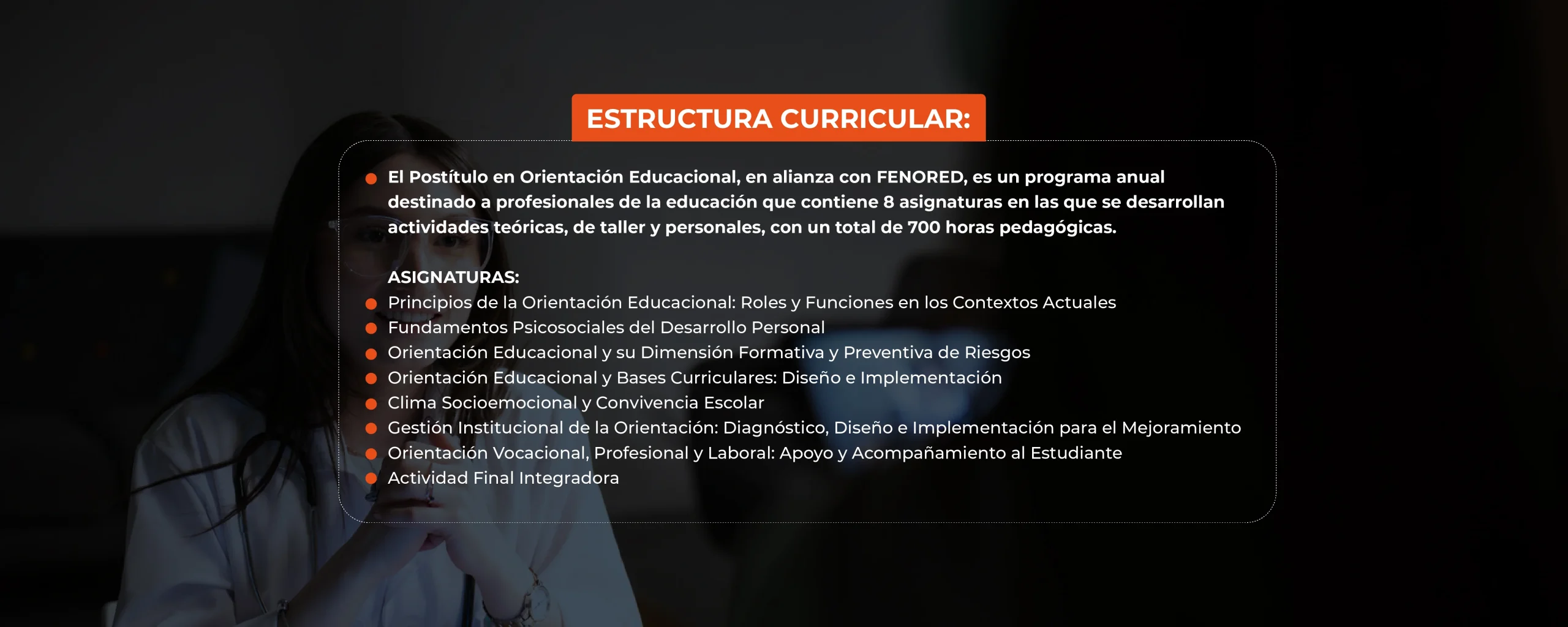 Plan de Estudios Banner Postítulo en Orientación Educacional (En Alianza con FENORED)