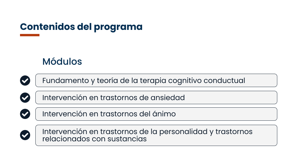 Diplomado en Psicología Clínica: Enfoque en Terapia Cognitivo Conductual