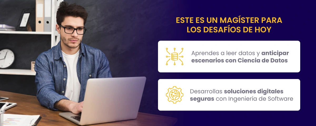 Estudia Ciencia de Datos e Ingeniería de Software.
