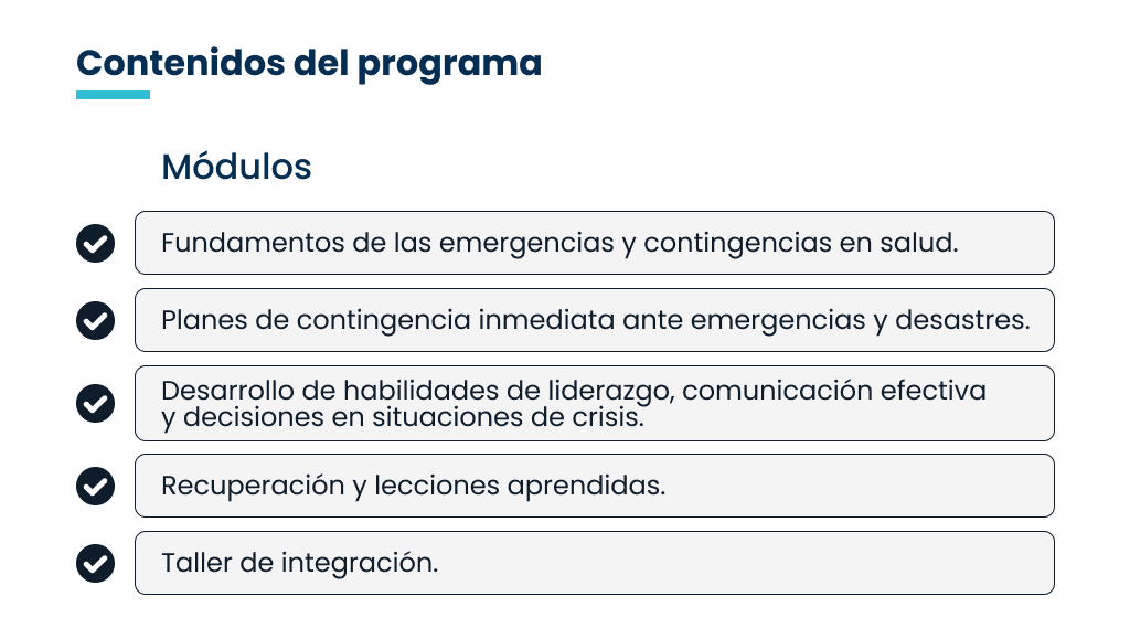 Diplomado en Gestión de Emergencias y Manejo de Crisis en Salud