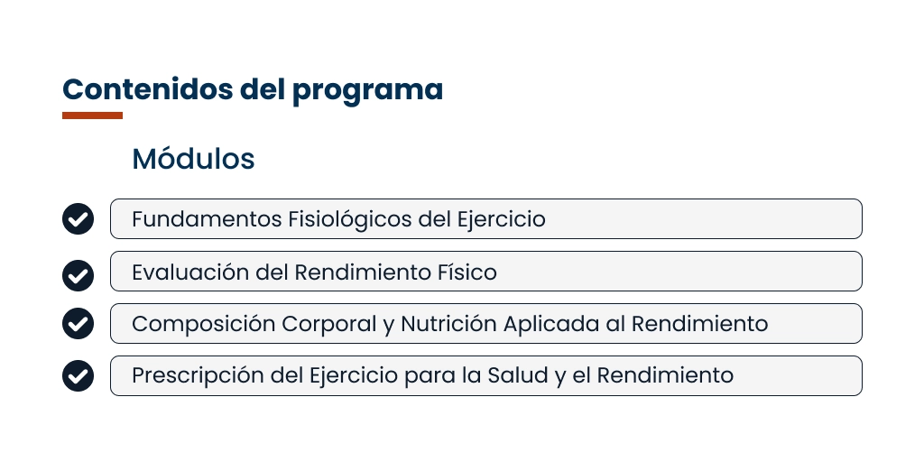 Plan de estudios Diplomado en Ejercicio y Performance Humana