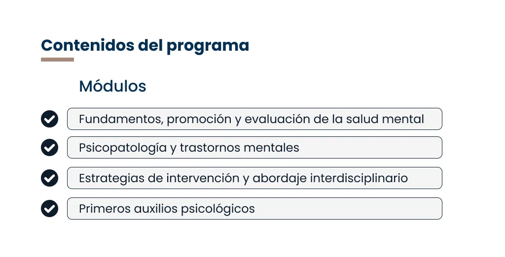 Plan de Estudios Diplomado en Salud Mental para Profesionales de la Salud