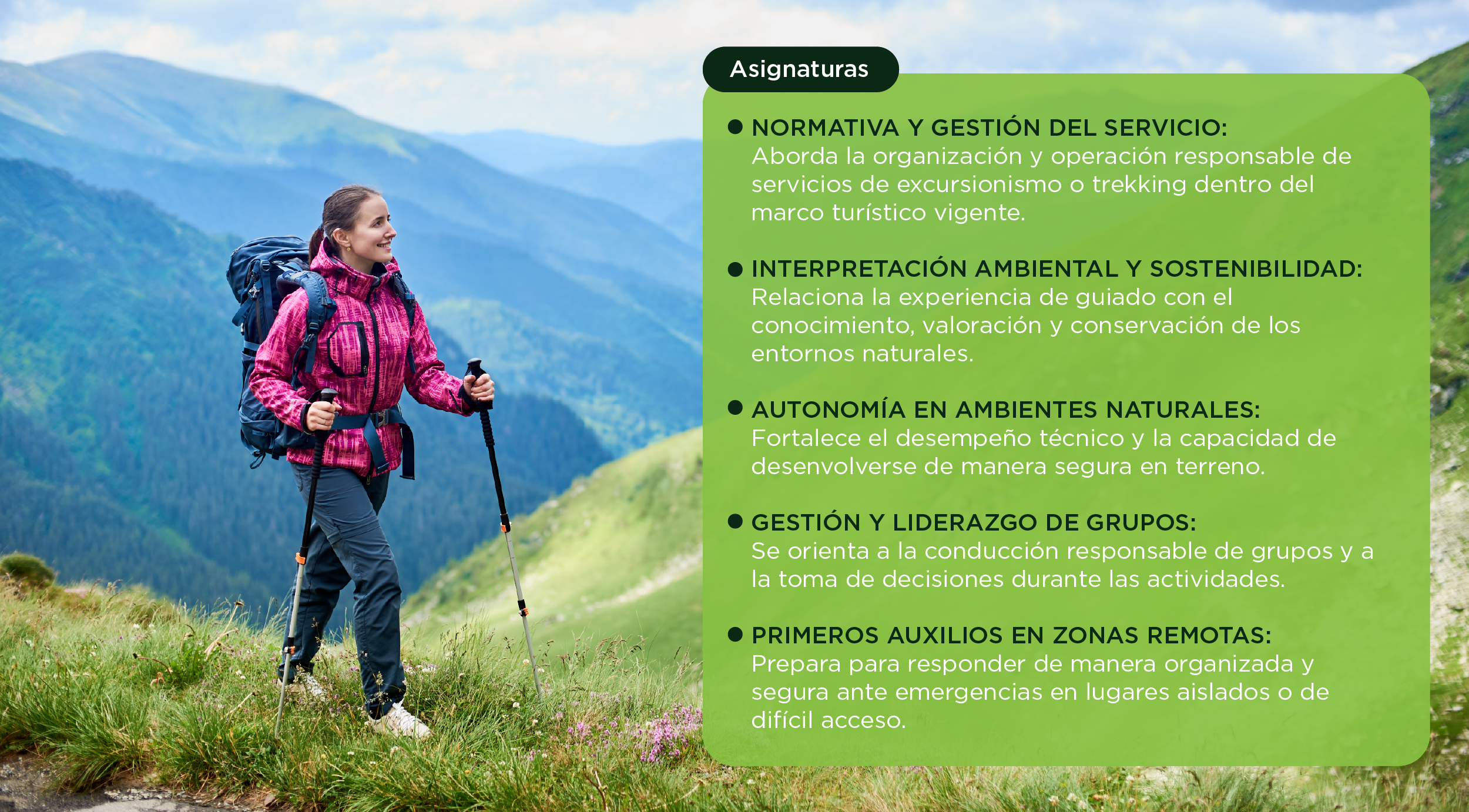 Diplomado para Guía de Turismo Especializado en Excursionismo o Trekking